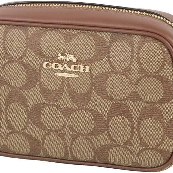 Coach Mini Jamie Camera Bag Signature Canvas Khaki/Saddle 2
